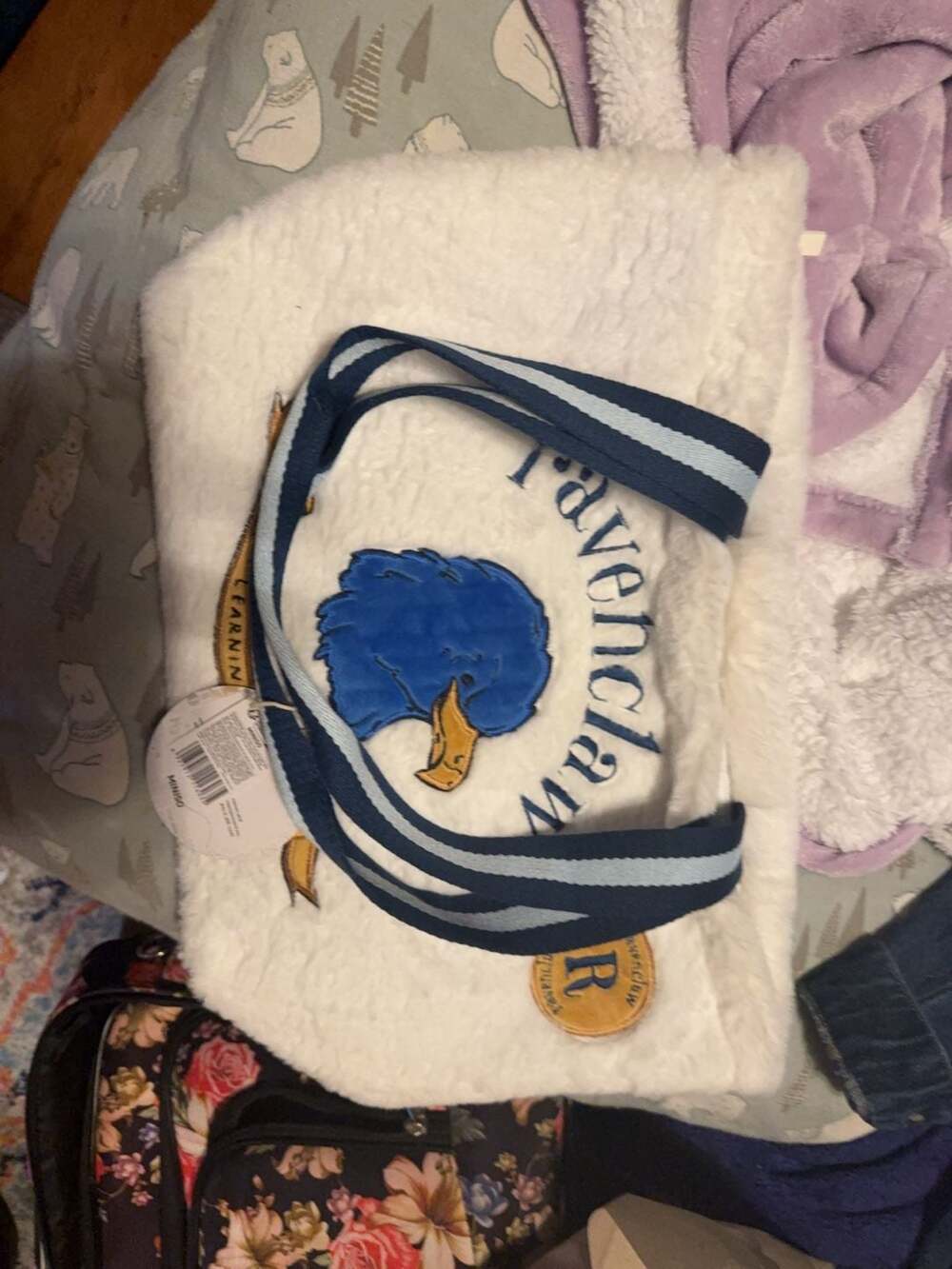 Miniso Harry Potter Ravenclaw Faux Fur Tote Bag